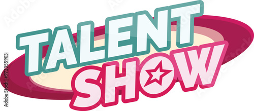 Colorful logo announcing a talent show event with a star for winning and fame