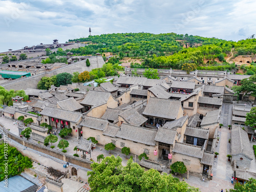 Aerial photography of Wang Family Courtyard in Lingshi County, Jinzhong, Shanxi photo