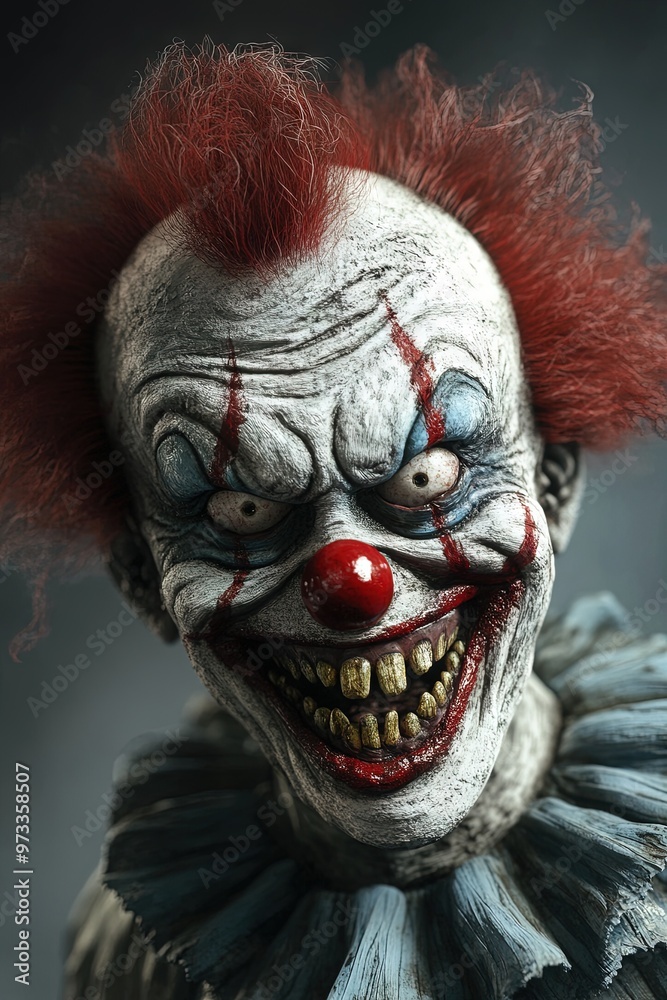 3D animated evil clown 3D animated evil clown