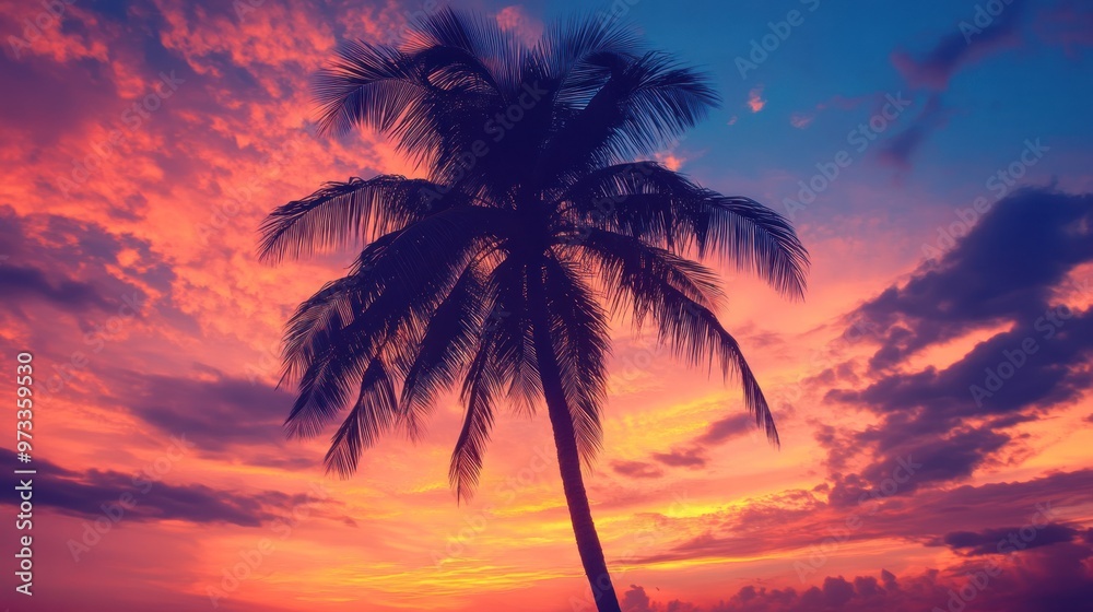 Palm Tree Silhouette at Sunset Palm Tree Silhouette at Sunset