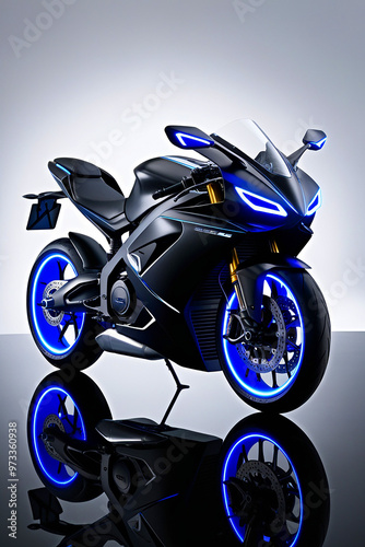 A futuristic sleek motorcycle photo