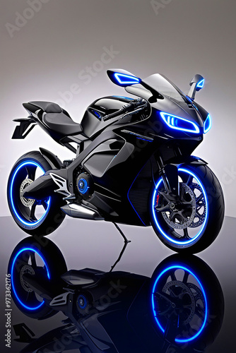 A futuristic sleek motorcycle photo