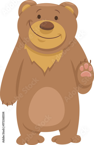 Obraz na płótnie cute cartoon brown bear wild animal character w salonie