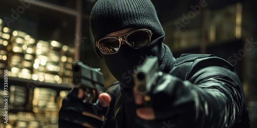 robbery concept with armed criminal