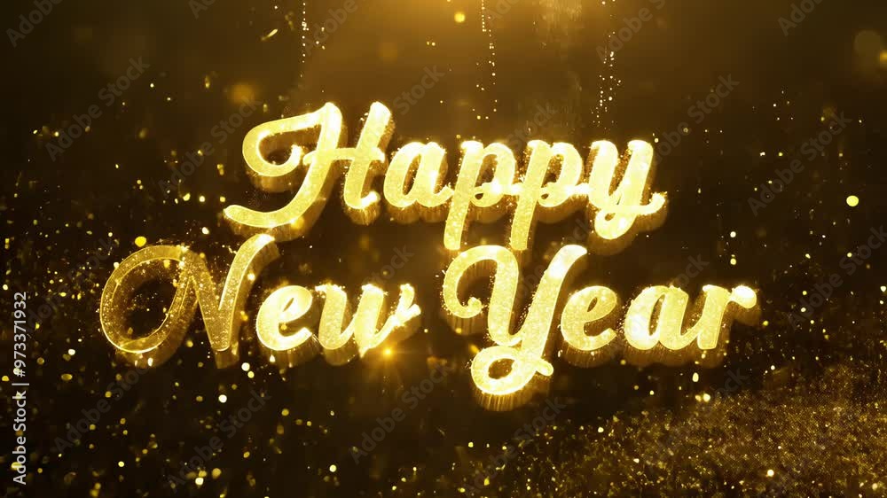 Sparkling golden celebration for happy new year 2025. 4k video footage Sparkling golden celebration for happy new year 2025. 4k video footage