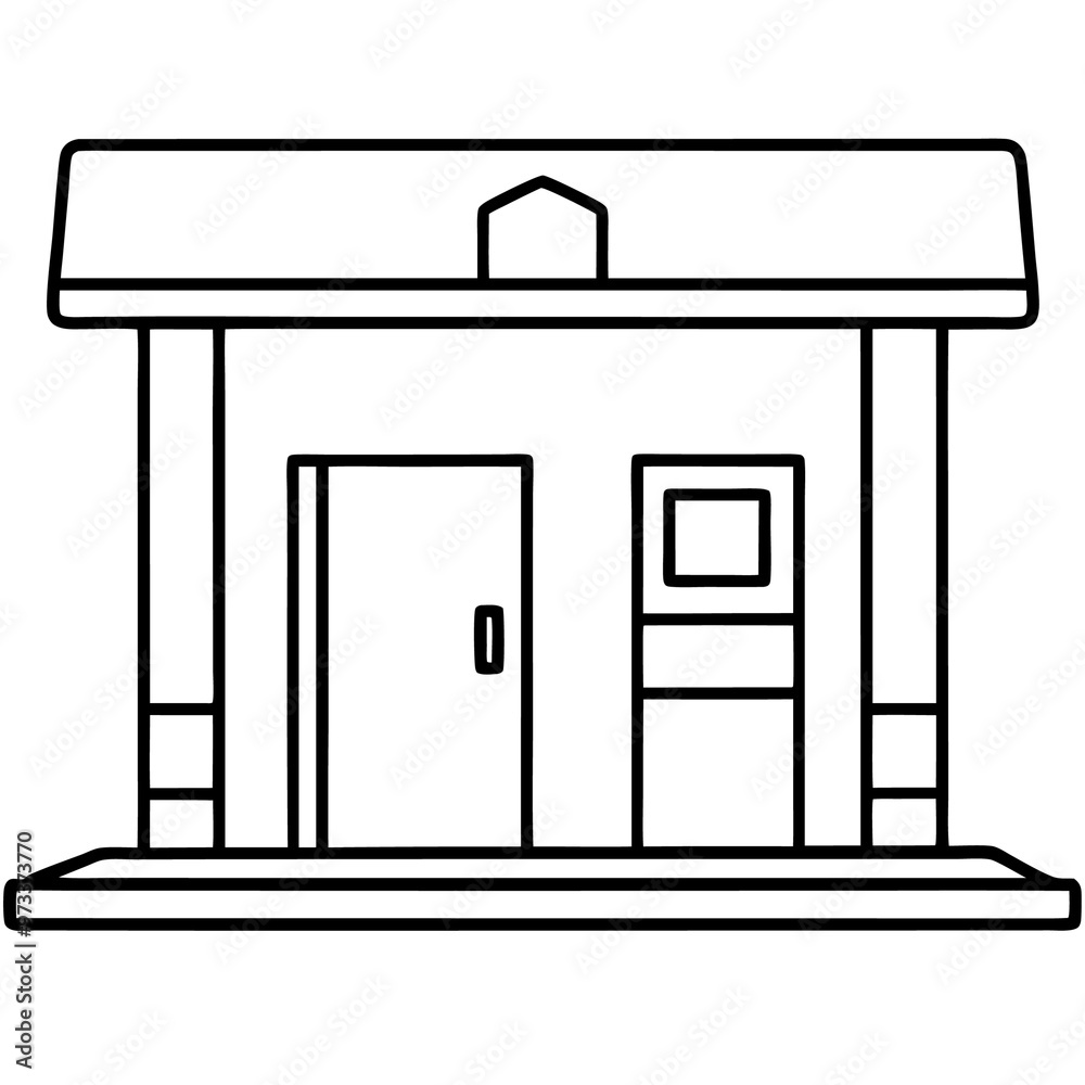 gas station outline coloring book page line art drawing gas station outline coloring book page line art drawing