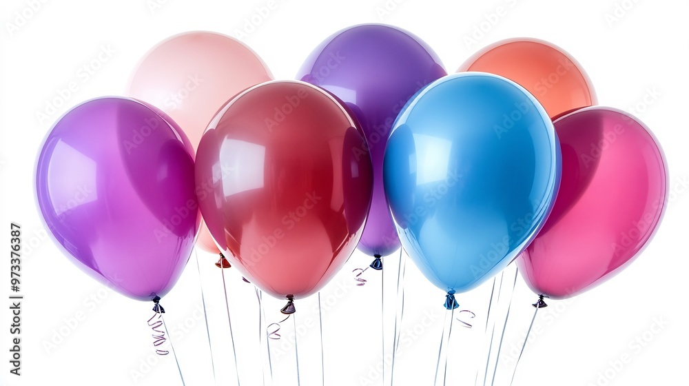 isolated bunch of balloons on white background perfect for party decorations or product photography showcasing color and simplicity isolated bunch of balloons on white background perfect for party decorations or product photography showcasing color and simplicity