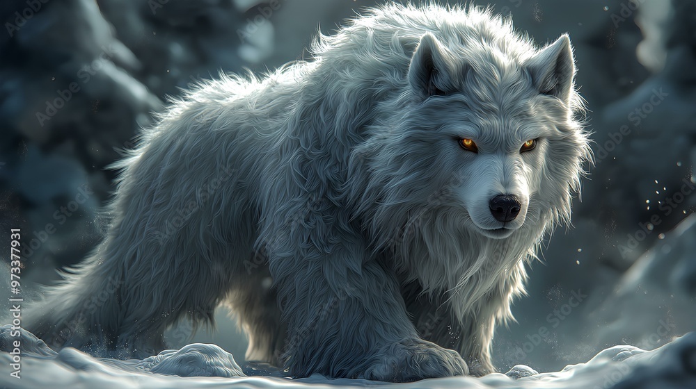 Naklejka premium Grey Magic wolf