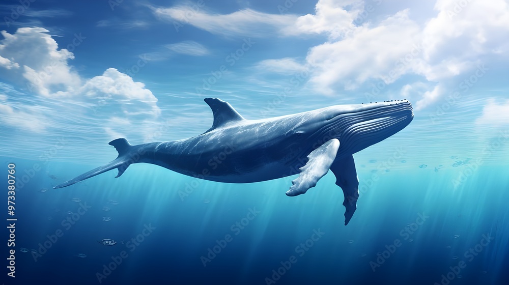 Fototapeta premium whale in the sky