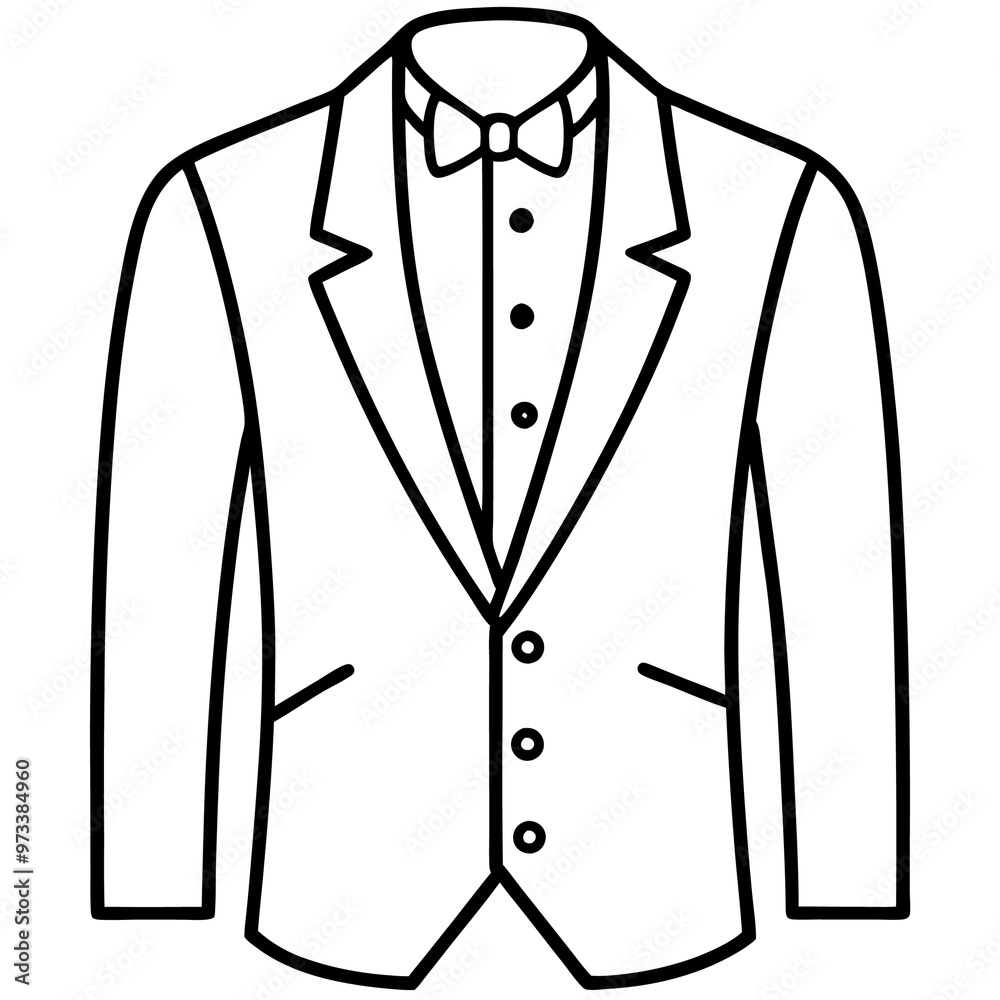 groom jacket outline coloring book page line art drawing groom jacket outline coloring book page line art drawing