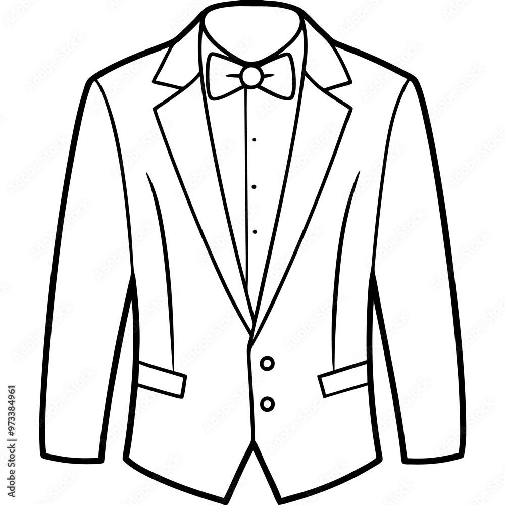 groom jacket outline coloring book page line art drawing groom jacket outline coloring book page line art drawing