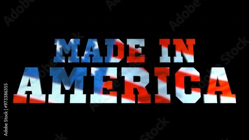 Made In America Flag Text Cutout Animation Element