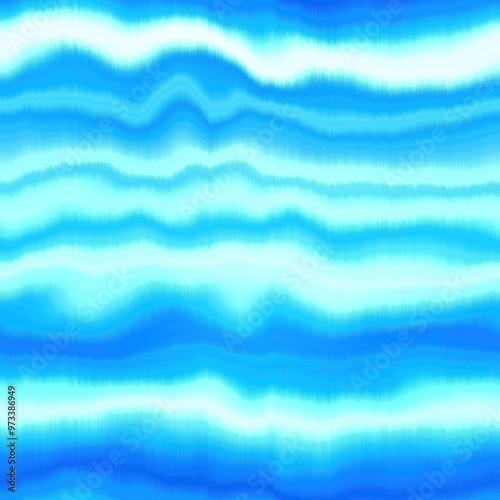 Modern summer striped blur wash seamless pattern background for trendy beach wear and coastal living designs. Repeatable alcohol ink bleed effect in blue white indigo colors