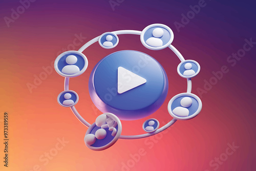 Social media logo icons isolated 3d render illustration