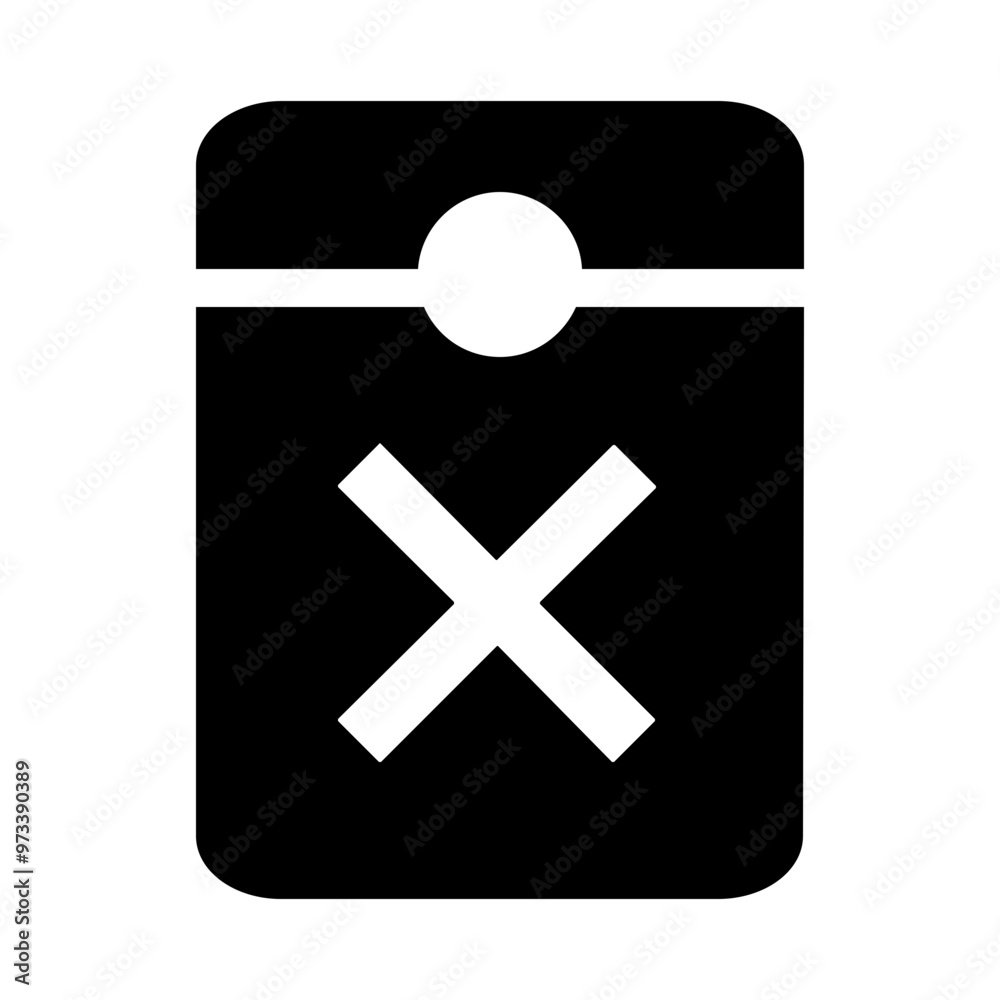 Fototapeta premium An icon symbolizing actions to delete, remove, or cancel items, incorporating images like a trash can and a stop sign.