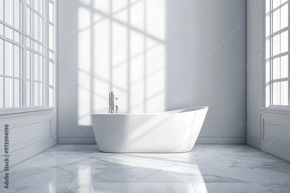 Modern Bathroom Design with White Shower Stall and Glass Door
