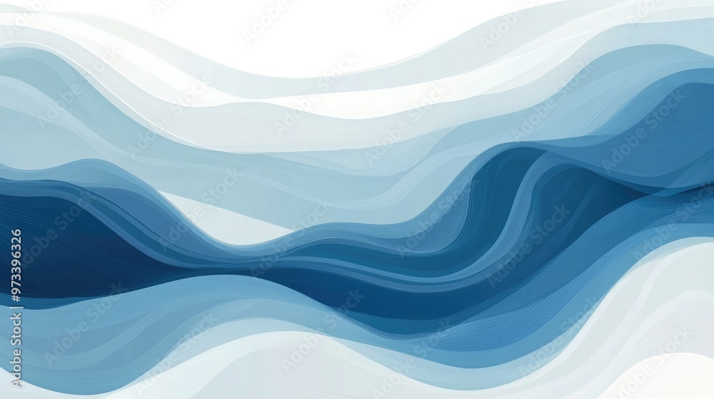 Naklejka premium Dynamic Blue Wave: Abstract Three-Dimensional Curve in Futuristic Design