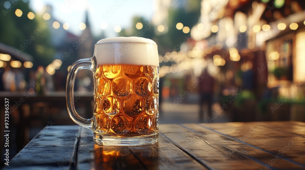 Enjoying Refreshing Beers in a Beautiful Summer Beer Garden with Friends and Fun Enjoying Refreshing Beers in a Beautiful Summer Beer Garden with Friends and Fun