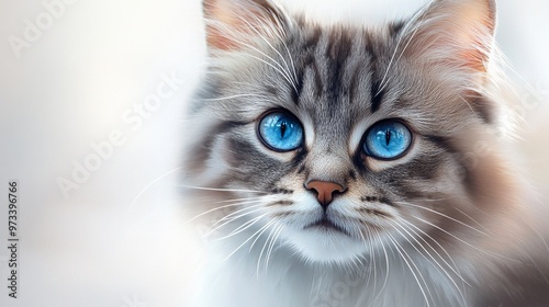 This is a Stunning Cat Portrait featuring Striking Blue Eyes that mesmerize whoever sees them
