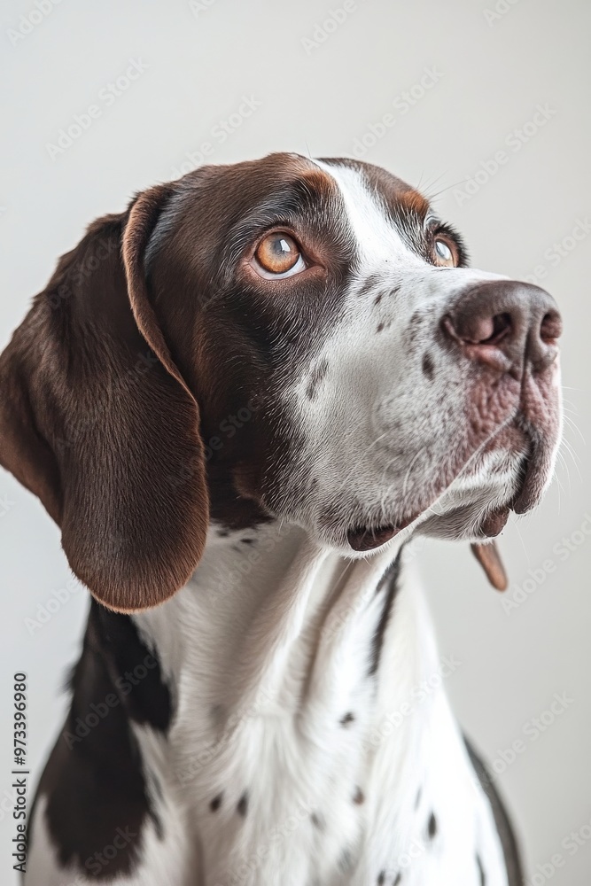 An Elegant Dog Profile Showcasing Beautiful Brown and White Fur Coloration and Patterns An Elegant Dog Profile Showcasing Beautiful Brown and White Fur Coloration and Patterns