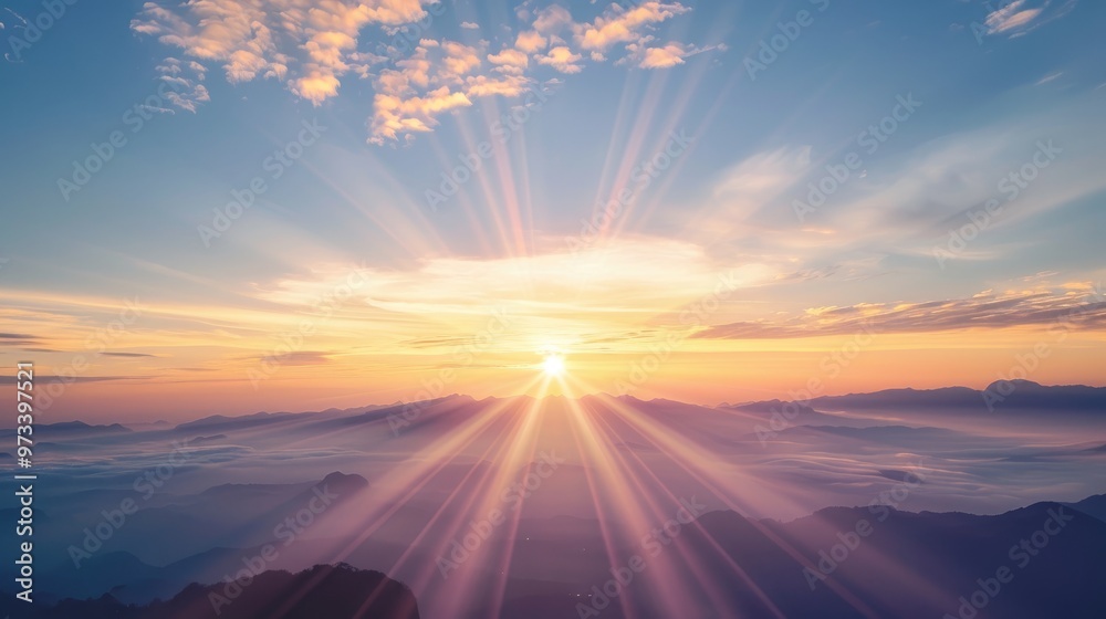 Sunrise view ideal for backgrounds with room for text or images Sunrise view ideal for backgrounds with room for text or images