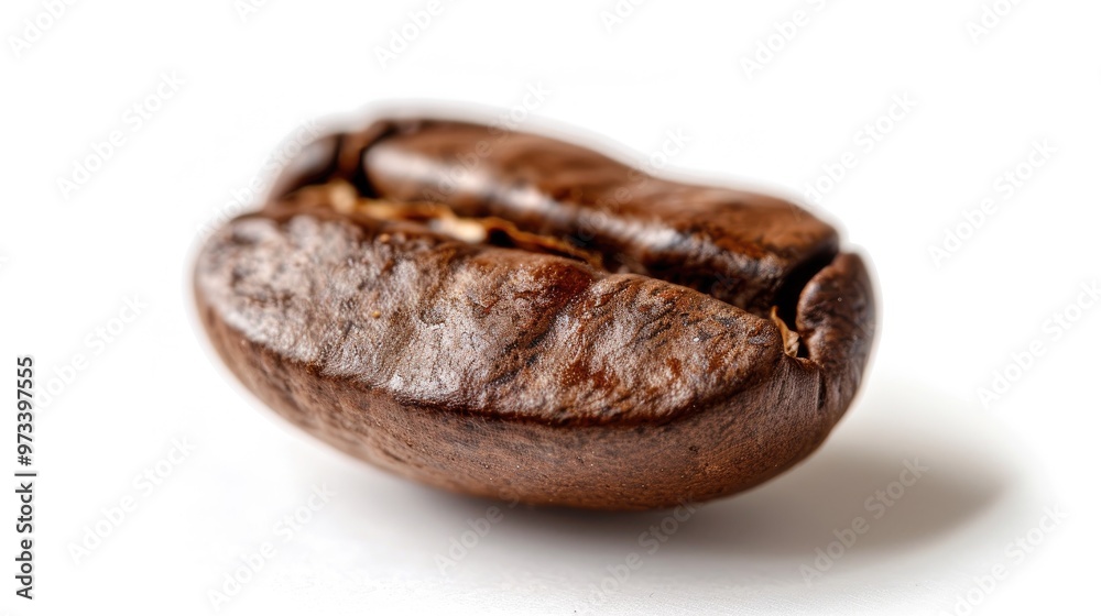 Obraz premium Standard sized coffee bean on a white backdrop