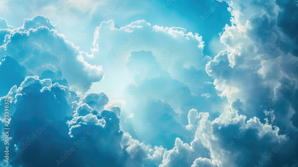 Sky with fluffy cloud in stunning blue shade Sky with fluffy cloud in stunning blue shade