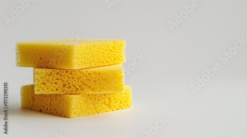 Sponge for dishwashing on white background