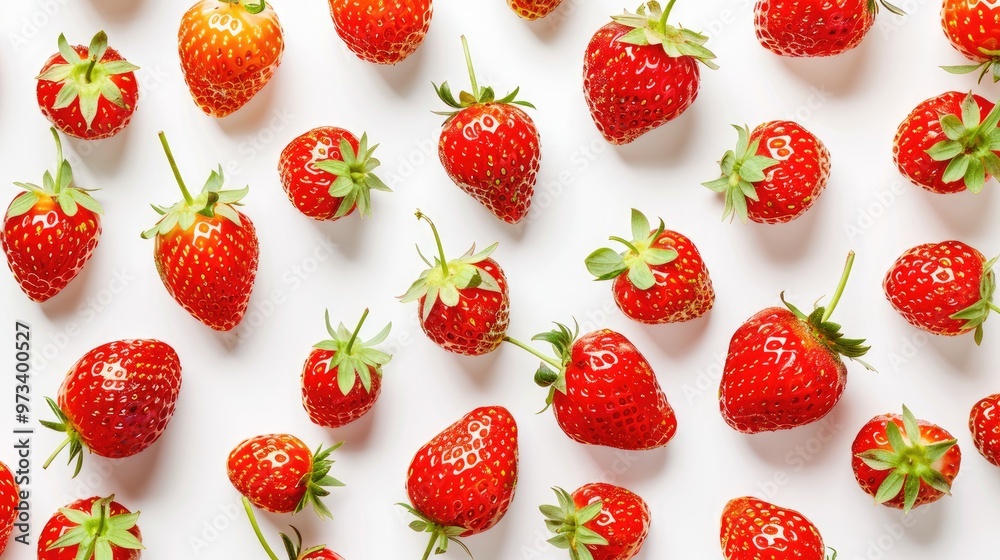 Strawberries on white backdrop Strawberries on white backdrop