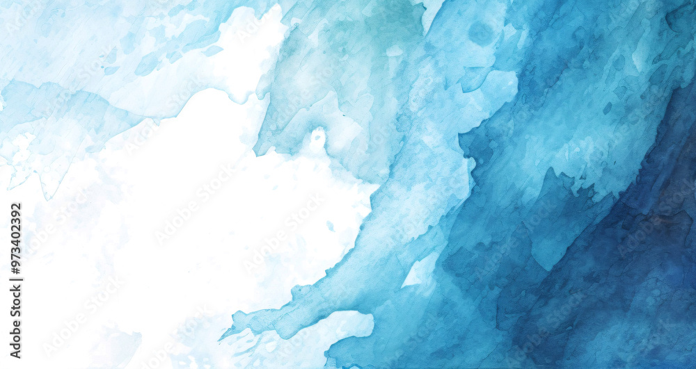 Blue watercolor flowing across a transparent background creating an abstract design Blue watercolor flowing across a transparent background creating an abstract design