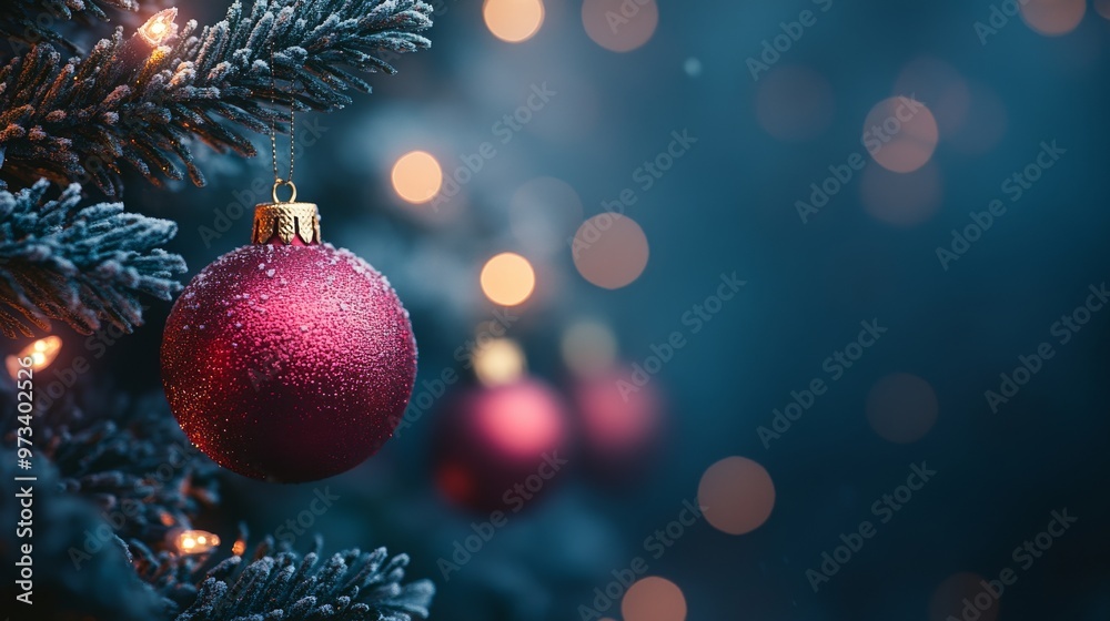 A Beautifully Decorated Christmas Tree Adorned with Shiny Red Ornaments and Sparkles A Beautifully Decorated Christmas Tree Adorned with Shiny Red Ornaments and Sparkles