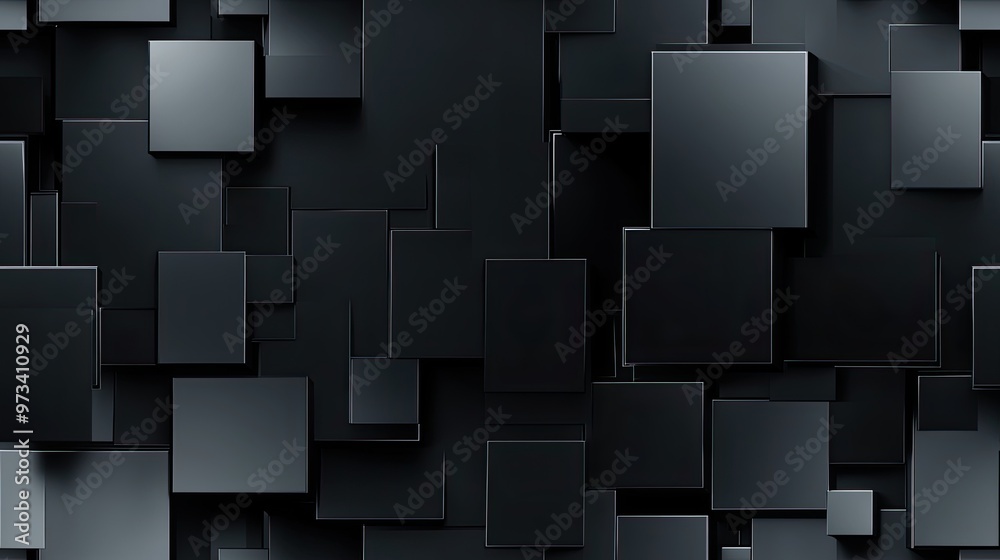 An abstract composition features various black metal tiles showcasing unique textures and forms, enhancing depth and contrast with dark gray tones for a striking effect SEAMLESS PATTERN An abstract composition features various black metal tiles showcasing unique textures and forms, enhancing depth and contrast with dark gray tones for a striking effect SEAMLESS PATTERN