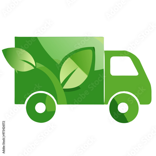 Eco-Friendly Delivery Truck Icon Representing Sustainable Transport and Logistics