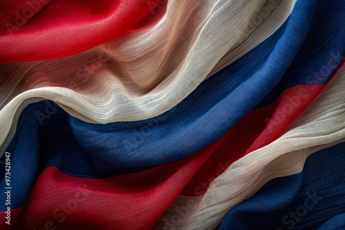 French republican flag waving elegantly, symbolizing liberty and equality during a national celebration