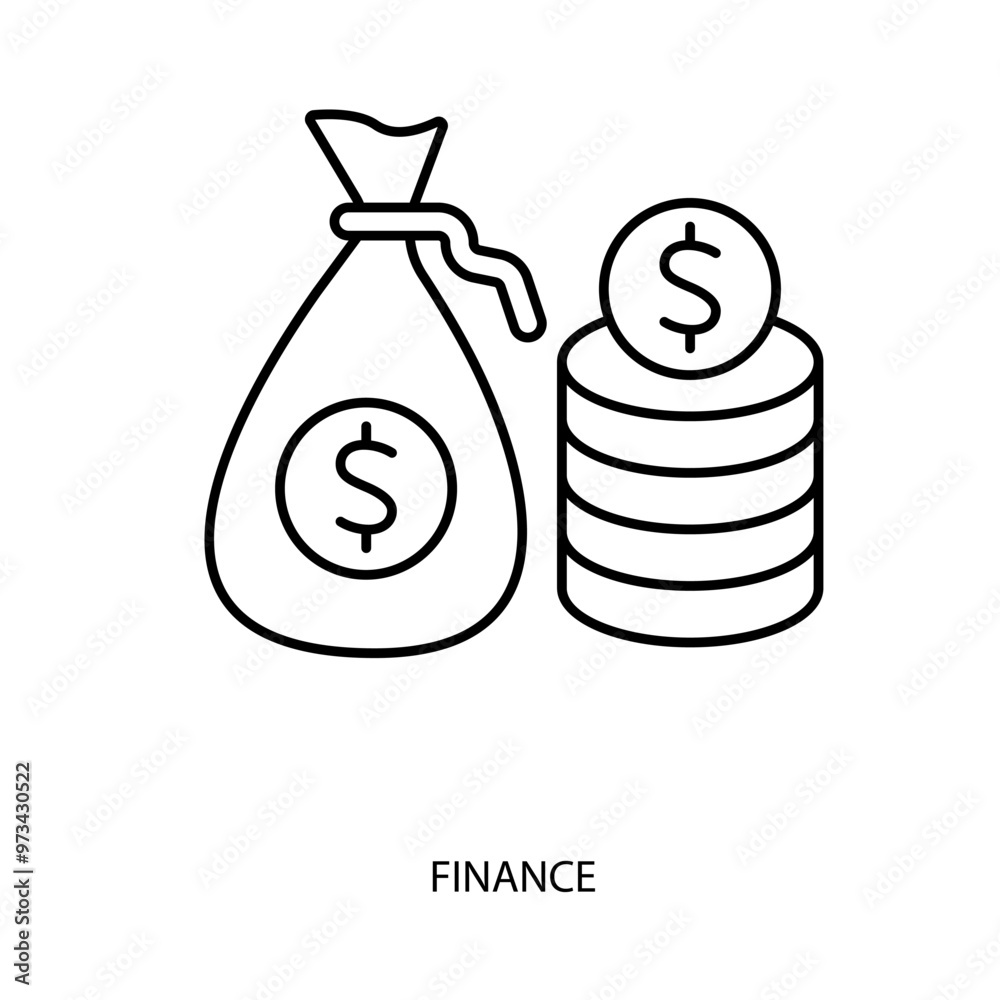 finance concept line icon. Simple element illustration. finance outline symbol design. finance concept line icon. Simple element illustration. finance outline symbol design.