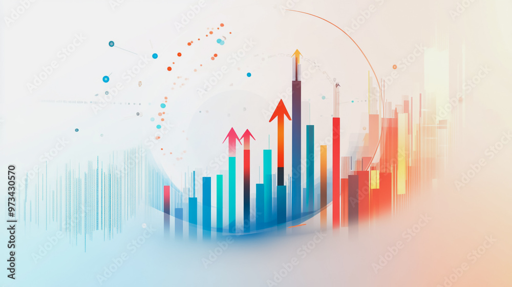 Abstract business team work stands on the peak of success amid tall, innovative Smart city and graphs with statistics to analyze business potential and predict future developments in company growth. Abstract business team work stands on the peak of success amid tall, innovative Smart city and graphs with statistics to analyze business potential and predict future developments in company growth.