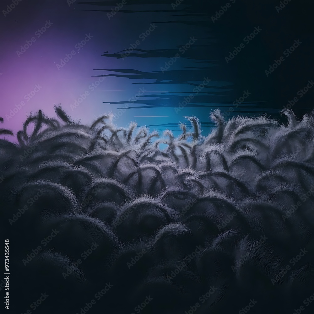 Obraz premium Gradient abstract background and fuzzy lines black night, dark evening, with copy space
