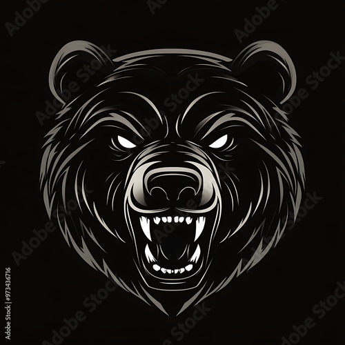 Wallpaper Mural Aggressive Grizzly Bear Mascot Logo Design Illustration Torontodigital.ca