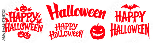 Wallpaper Mural Illustration of HALLOWEEEN TEXT vector ART Torontodigital.ca