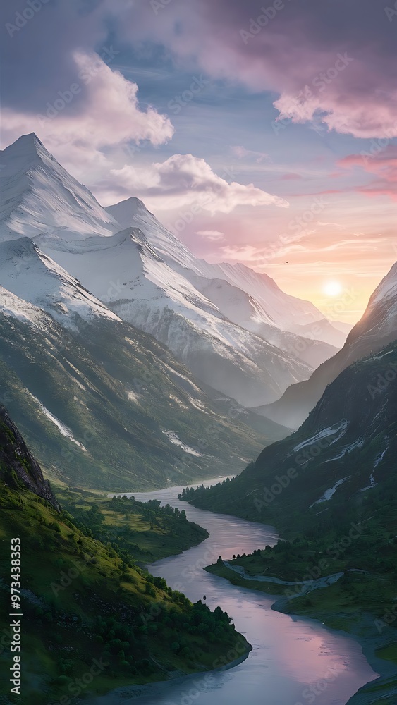 Fototapeta premium Mountains landscape. Beauty nature background