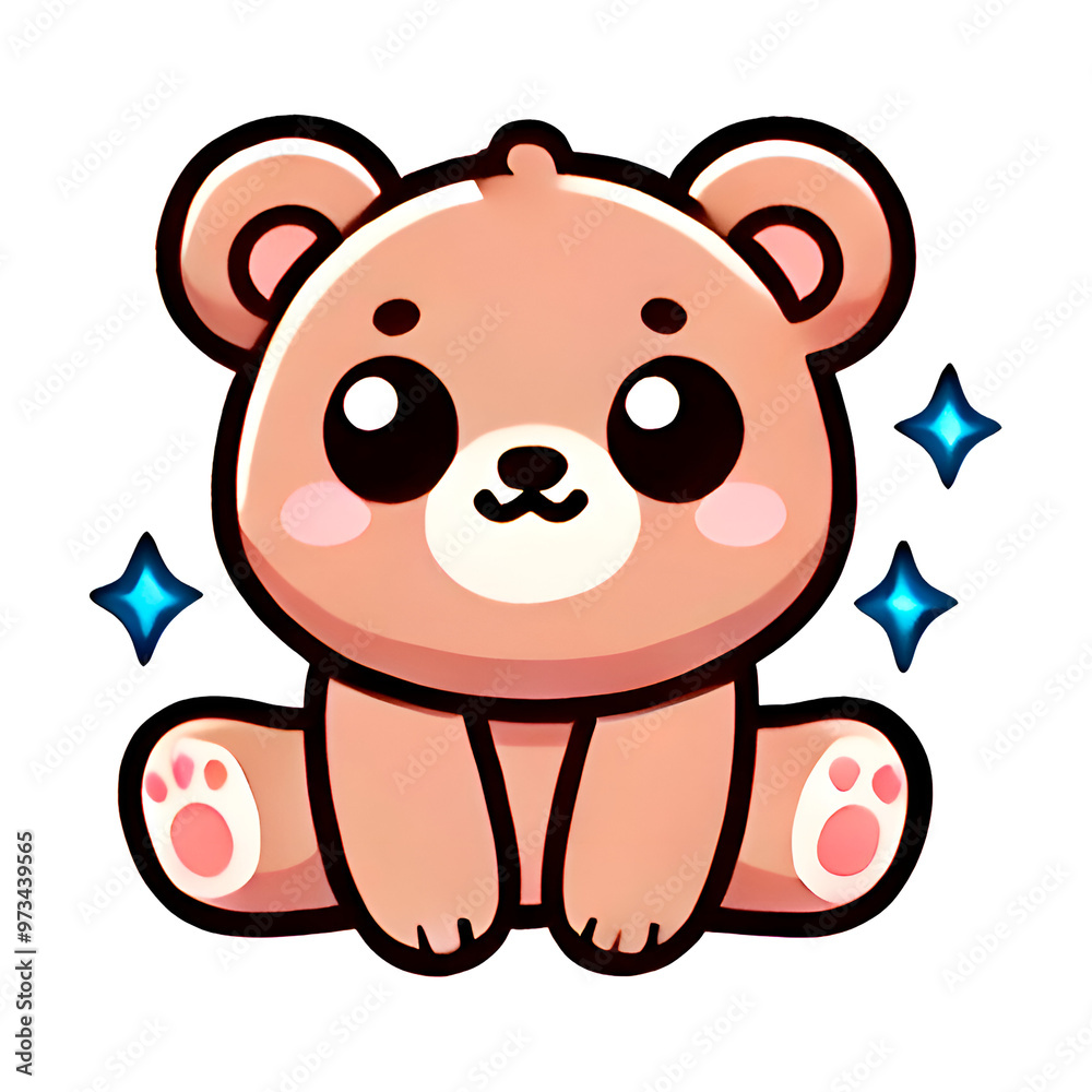 Fototapeta premium Cute playful bear cartoon illustrations on transparent background, peeking up high, logo characters for prints