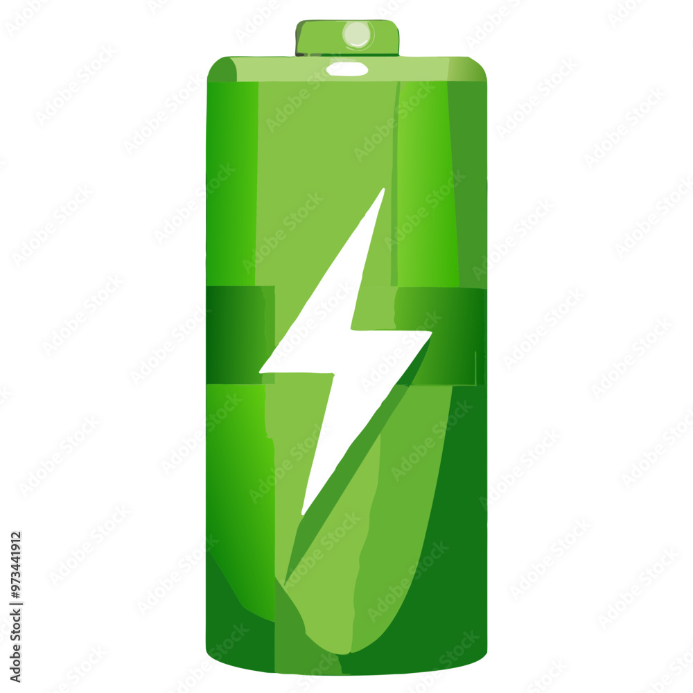 Green Battery Icon with Lightning Bolt Representing Renewable Energy and Power Conservation Green Battery Icon with Lightning Bolt Representing Renewable Energy and Power Conservation