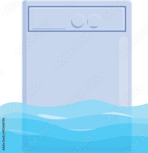 Water overflowing from a washing machine, representing a plumbing or appliance malfunction