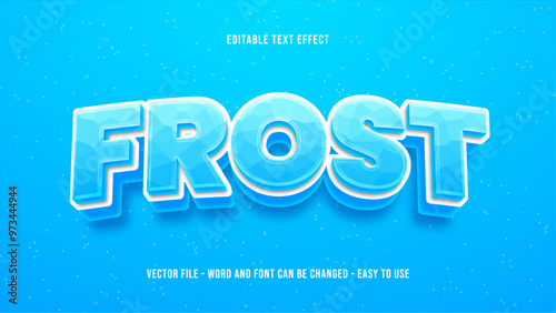 Frost editable text effect, ice text style effect