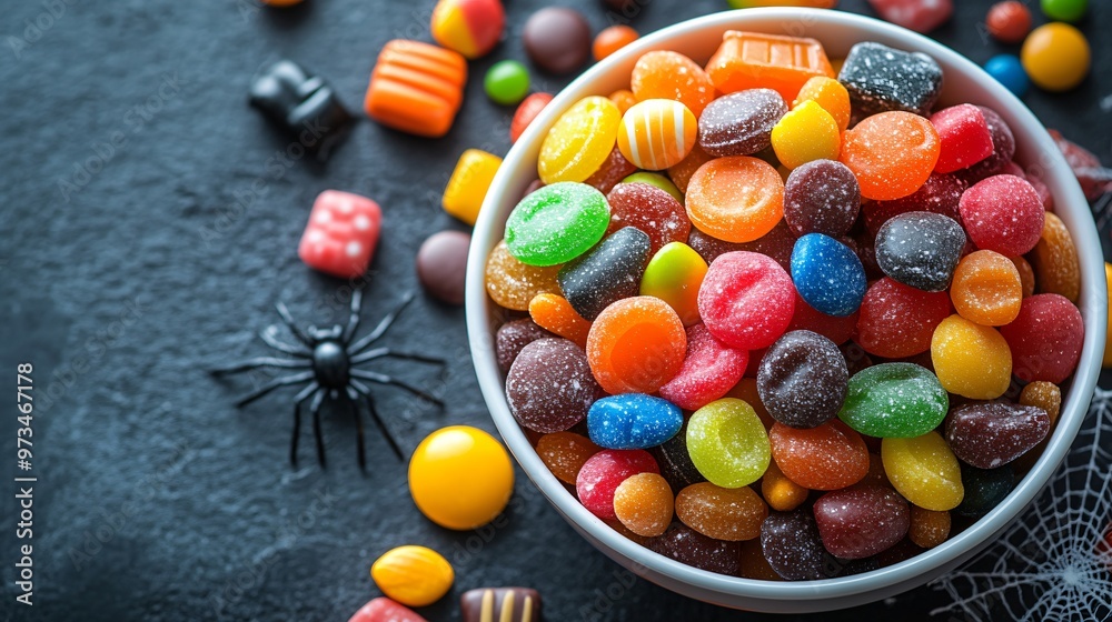 Closeup of Halloween bowl of candy Closeup of Halloween bowl of candy