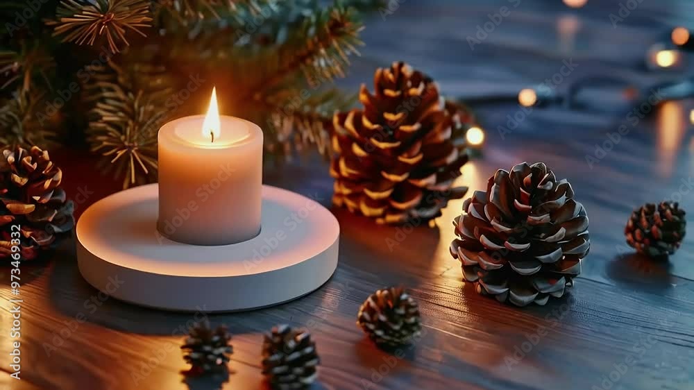 Cozy Candlelight and Pine Cones for a Festive Christmas Cozy Candlelight and Pine Cones for a Festive Christmas