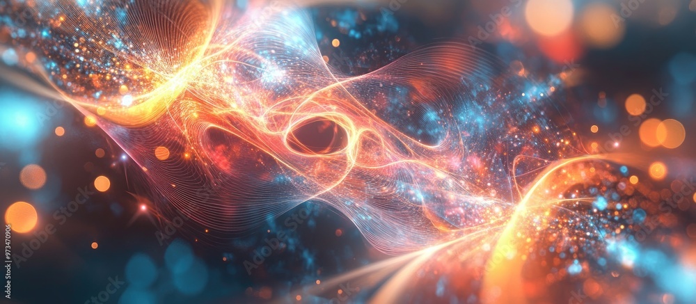 Abstract composition featuring light grids and fractal elements ideal for projects in business science education and technology Abstract composition featuring light grids and fractal elements ideal for projects in business science education and technology