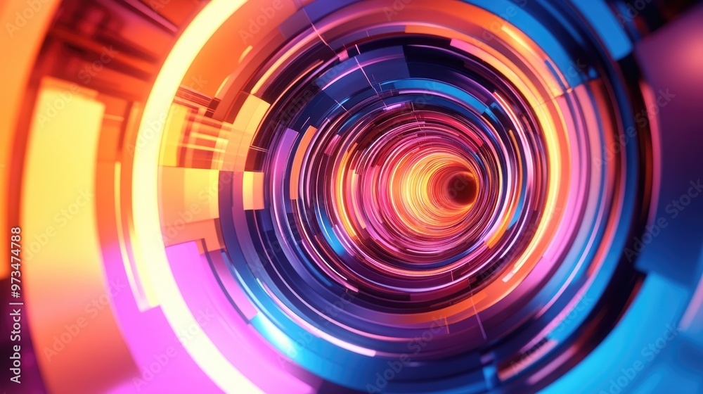 Illustration of an abstract vibrant circle design
