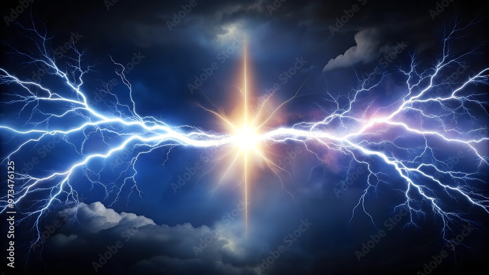 A stunning display of lightning illuminating a dark, moody sky, showcasing nature's raw power and energy in a captivating scene. A stunning display of lightning illuminating a dark, moody sky, showcasing nature's raw power and energy in a captivating scene.