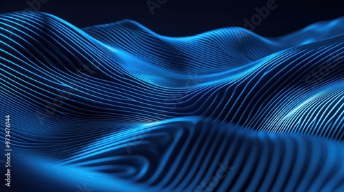 Dynamic abstract blue lines evoke a feeling of movement and speed enhanced by a smooth gradient effect